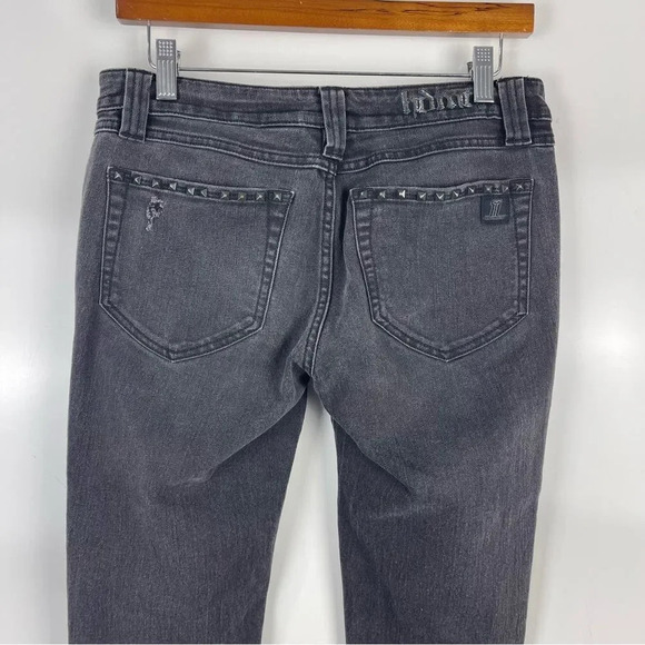 Harley Davidson Faded Black Studded Skinny Jeans Distressed Size 6 - Picture 8 of 10